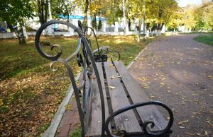 Скамейка в сквере